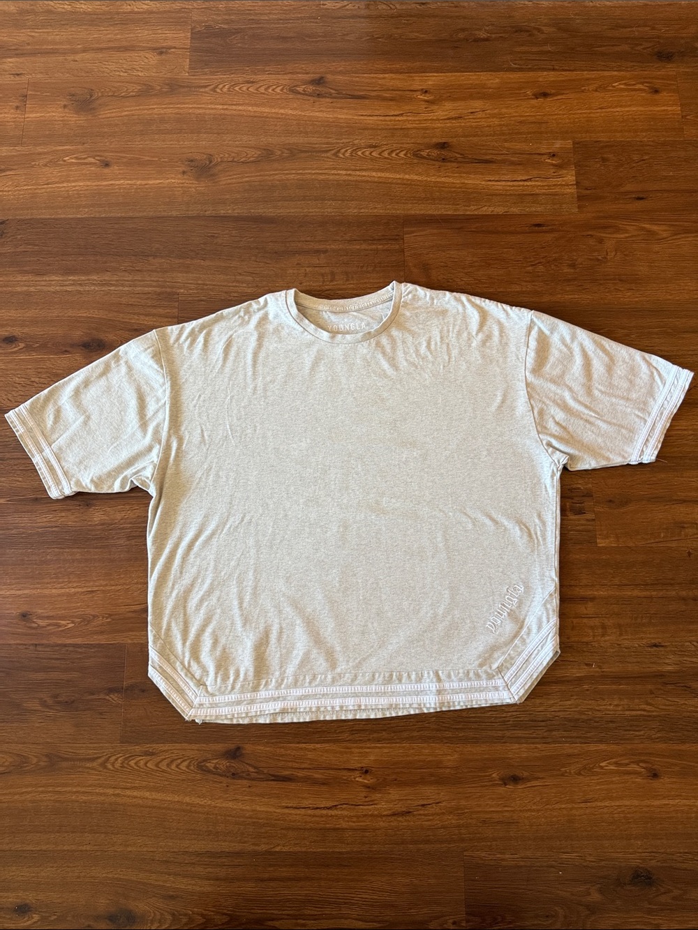 YoungLA Oversized Cream Short Sleeve Crew - XL